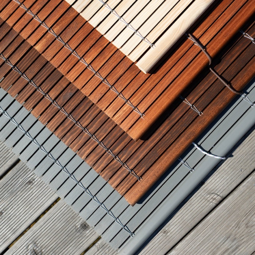 Fa pergola árnyékoló roló - natúr