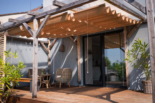 Bambusz pergola árnyékoló - világosbarna
