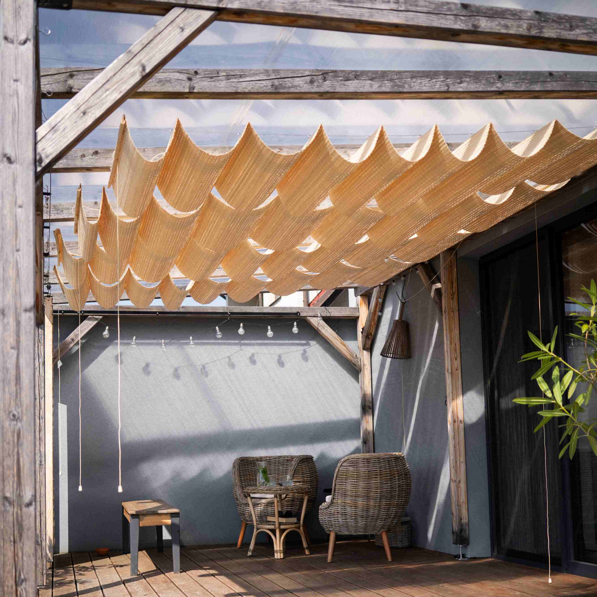 Bambusz pergola árnyékoló - natúr