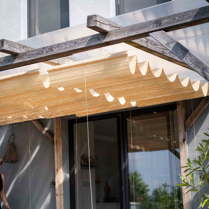Bambusz pergola árnyékoló - natúr