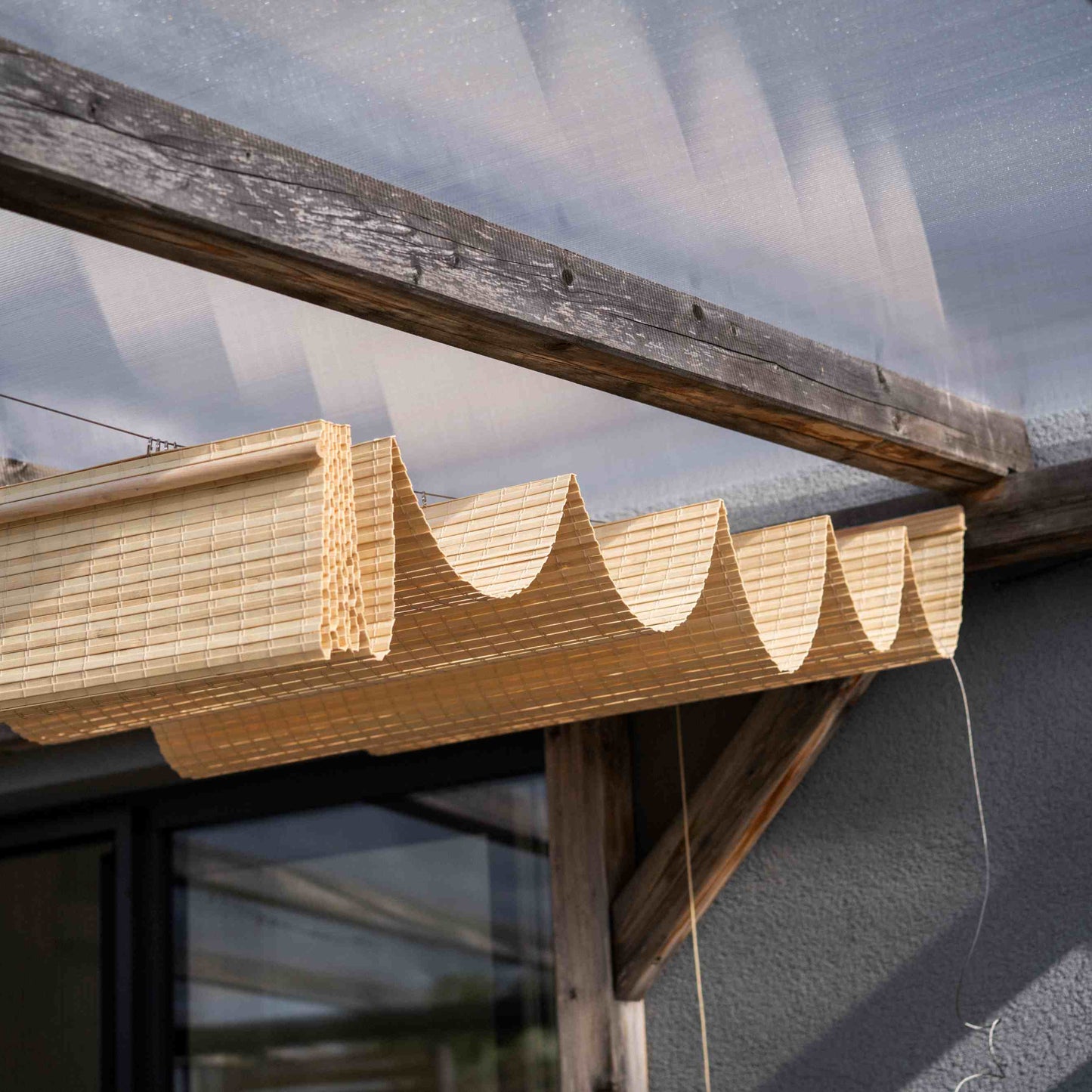Bambusz pergola árnyékoló - natúr