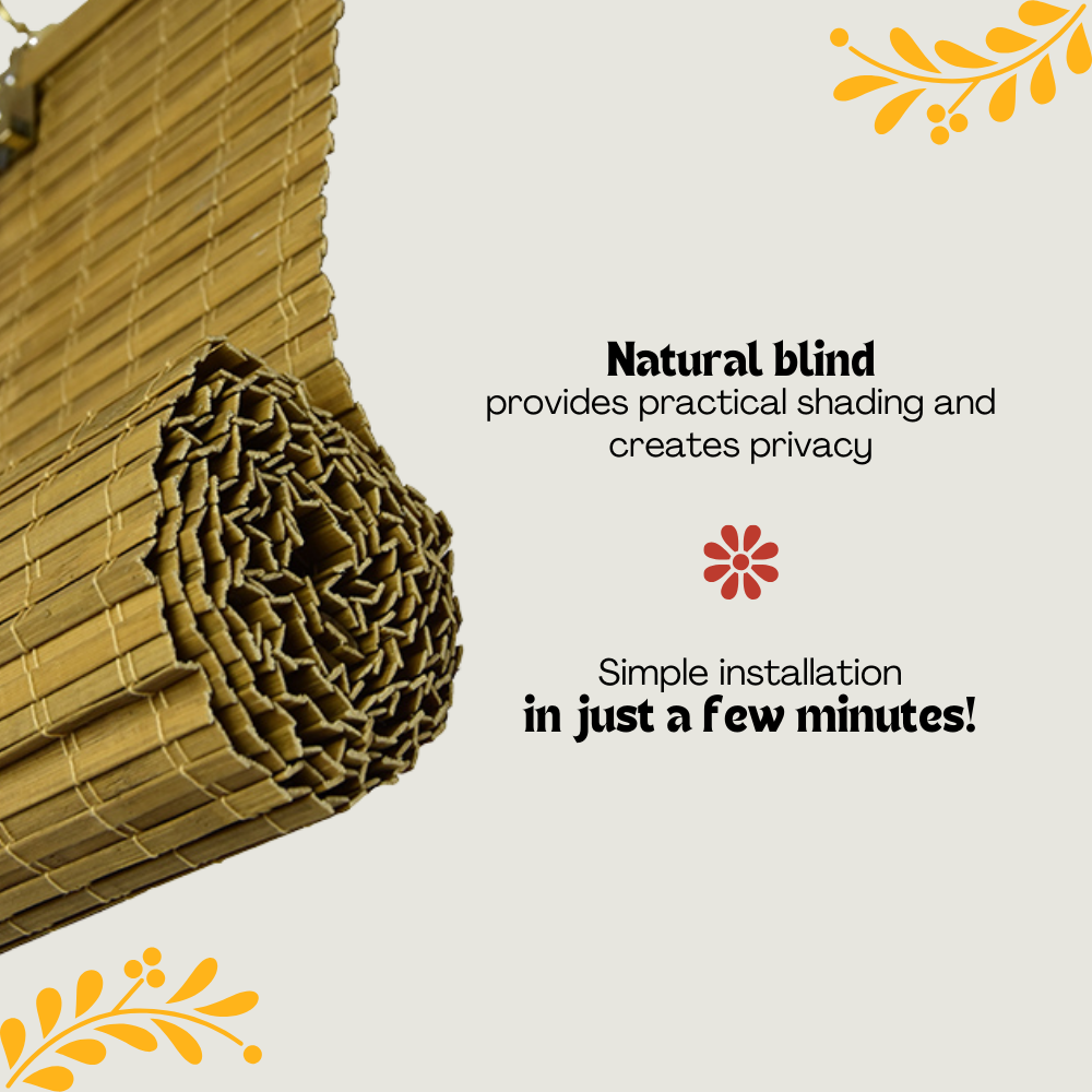 Bambusz sötétítő roló - natúr