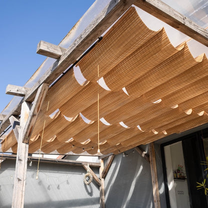 Bambusz pergola árnyékoló - világosbarna